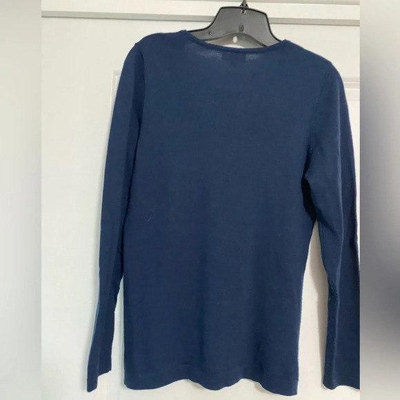 Kinross Cashmere Navy Sweater - Picture 2 of 4